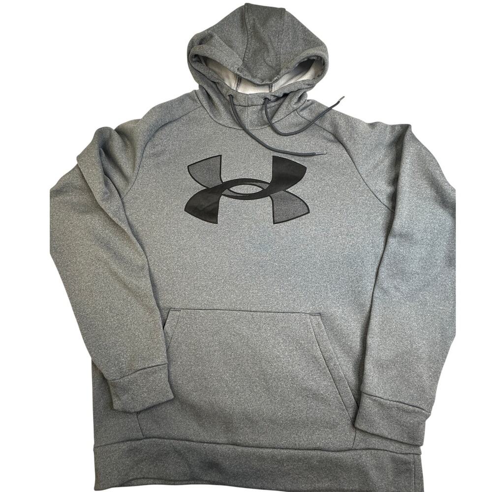 Under Armour Fleece Big Logo Hoodie Heather Gray Medium Pullover